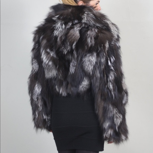 Cropped Silver Fox Fur Bolero Jacket - Picture 3 of 12